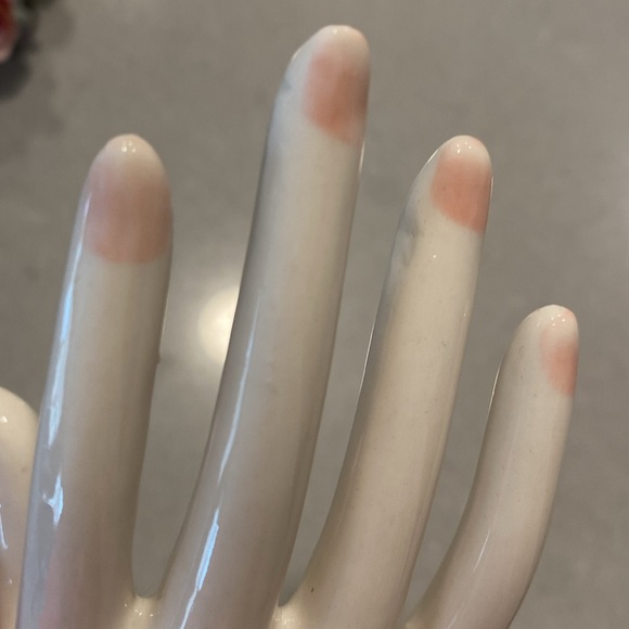 SET 2 Vintage Antique Hand Roses Ring Holders Porcelain Jewelry stand - Picture 9 of 16